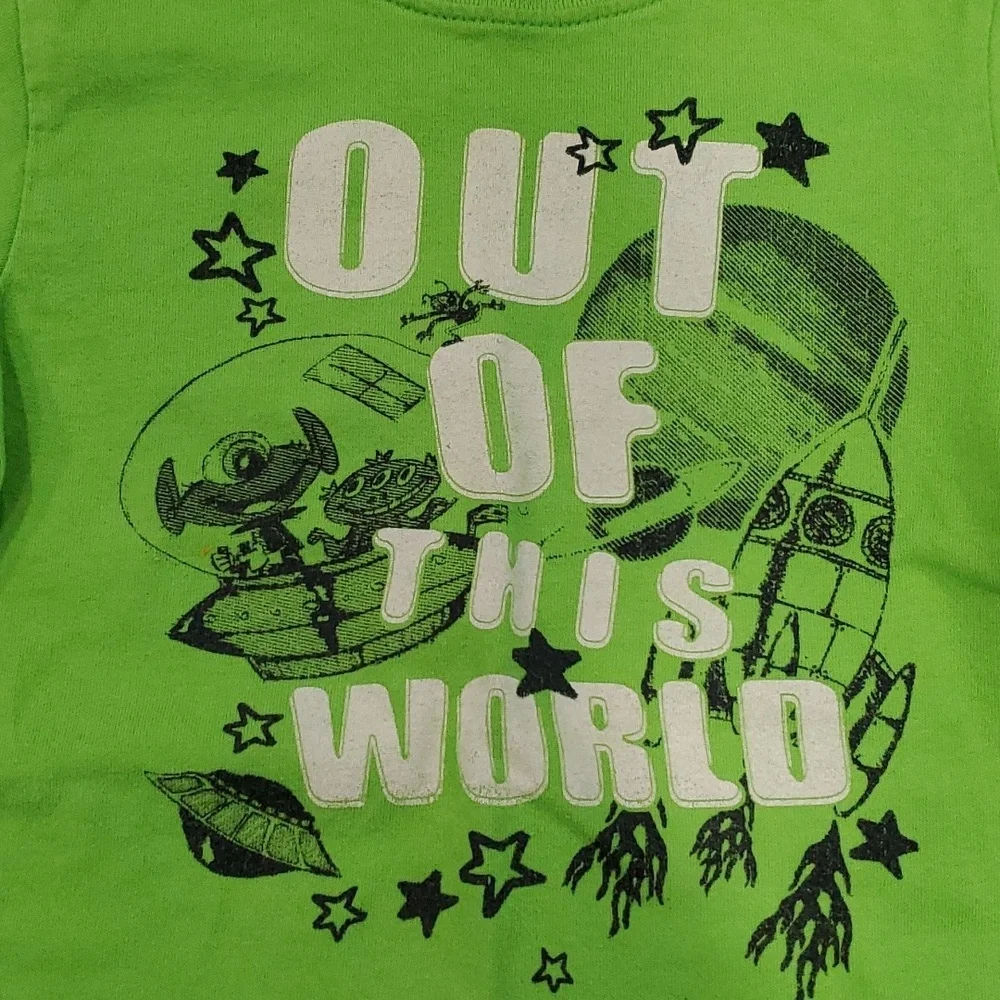 Children's Place/Genuine Kids Out of this World Matching T-Shirt w/ Plaid Shorts